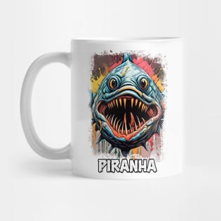 Piranha Amazon River Monster fish Modern Fantasy Art Illustration Mug